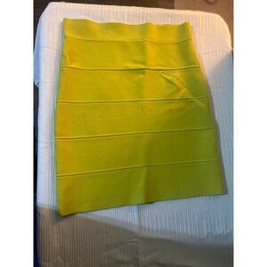 BCBGMaxAzria Neon Green Bandage Skirt L Rayon & Nylon Party